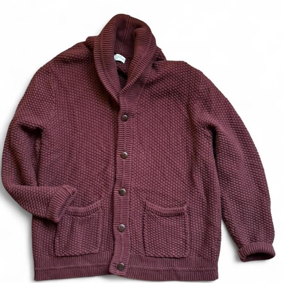 J. Crew Maroon Textured Cardigan - Picture 1 of 5